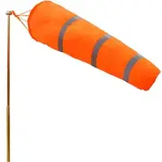 Airport Windsock Outdoor Bright Orange Wind Indicator Sock Bag Reflective Belt