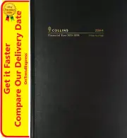 2025-2026 Financial Year Diary Collins A5 2 Days to a Page Black 28M4.P99