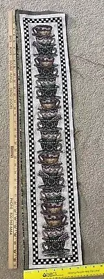 Debbie Mumm Teacups Tapestry Wall Hanging 36” By 6.5” Panel Unfinished