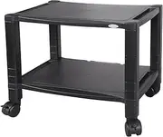 Kantek Extra Wide 2-Shelf Under-Desk Mobile Printer Stand, 20"x13.25"x14.13", Black (PS610)