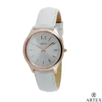 在飛比找博客來優惠-ARTEX 5605真皮手錶-白/玫瑰金33mm