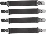 Ximimark 2 Pcs Useful Adjustable Elastic Motorcycle Bike Leg Boot Straps Pant Clips Stirrups, Black, AS SHOWN