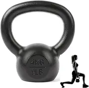 IWORKOUT Premium Powder Coated Cast Iron Competition Kettlebell With Wide Handles & Flat Bottoms – 4, 6, 8, 10, 12, 16, 20, 24, 28, 32, 36, 40kg
