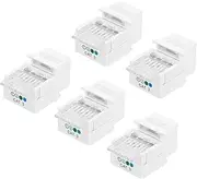 uxcell 5 Pack RJ11 Cat 3 Telephone Jack, Cat3 Coupler Phone No Punch Down Tool-Free Module Connector Adapter, White, 19mm