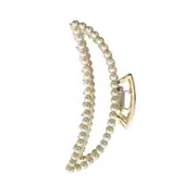 Culturesse Cordelia Crescent Pearly 11.2cm Large Hair Claw/Crab Accessory WT/GLD