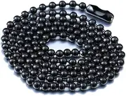 [IFUAQZ] Titanium Stainless Steel Bead Chain Necklace for Men Women Small Beads Ball Link Chains 18 to 36 Inches