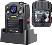 CAMMHD V8pro-128GB 4K Body Camera, Dual Batteries Wearable Camcorder Video Camera with Audio, 170° Wide Angle Night Vision Body Cam for Police Security Guard Personal Safety Night Adventure