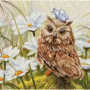 WhimsiStitch Lucky Owl Cross Stitch Kit - Create Your Own Adorable Owl Design wi