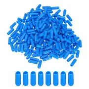 200pcs 4mm Rubber End Caps Cover PVC Vinyl Screw Thread Protector, Light Blue
