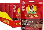 Sun-Maid Deglet Noor Pitted Dried Dates - (10 Pack) 8 oz Resealable Bag - Pitted Deglet Noor Dates Dried Fruit Snack for Lunches, Snacks, and Natural Sweeteners