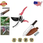 8-Inch Professional Pruning Shears & Hori Hori Garden Knife - Classic Tool Set
