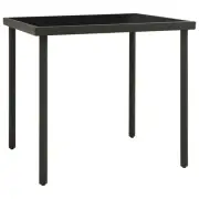 vidaXL Outdoor Dining Table Anthracite 80x80x72 cm Glass and Steel BMG
