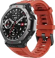 Amazfit T-Rex 3 Outdoor Rugged Military 48mm Smart Watch, Built in GPS, 27 Days Battery Life, Offline Maps, 2000 Nits Brightness, 10 ATM Water Resista (Red)