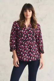Cotton Silk Blouse - Tulips Print