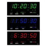 Large Screen Digital Wall Clock LED Display Desk Temperature Time Calendar Date