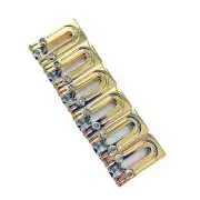 AxLabs String Surfer Brass Roller Saddles for Strat Style Bridges | Narrow Gold