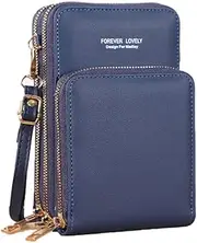 [AIMALL] RFID-Blocking Women's Crossbody Bag with Touch Screen Phone Window: Convertible PU Leather Purse with Adjustable Shoulder Strap for Secure & Stylish Convenience