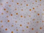 JOANN White w/ Orange & Silver Polka Dot Print Fabric Sewing Quilting 36" x 42"