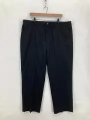 St. John's Bay Worry Free Pant Mens 44x30 Relaxed Fit Black Flat Front Work Pant
