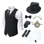 1920s Mens Gatsby Gangster Vest Great Gatsby Gangster Costume for Men Roaring