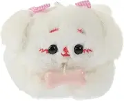 MOLUCKFU Adorable Plush Doll with Pull Rope Tail Wagging Cartoon Animal Decoration for Key Chains Bag Pendants and Poodle Design