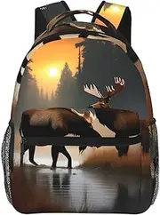 [EdWal] Green Golf Course Print School Backpack College Bookbag Stylish Casual Laptop Bag For Travel/Business/Women/Men