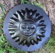 Sun face mold concrete plaster wall decor casting mould 10" x up to 2" thick