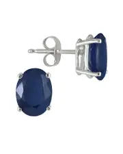 Silver 1.00 ct. tw. Sapphire Earrings