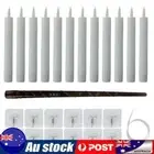 6.69in LED Electric Candles 12PCS (Black-Brown Wand with Timer Warm White)