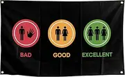 Bad Good Excellent Flag Banner for Home Classroom Decorations 3×5FT With Four Brass Locks