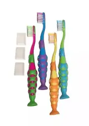 Toothbrushes with caps for kids 4 Pack