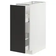 METOD / MAXIMERA base cabinet/pull-out int fittings, white/Nickebo matt anthracite, 30x60x80 cm