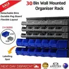 30 Bin Wall Mounted Storage Rack Shelf Organiser Nuts Bolts Garage Containers