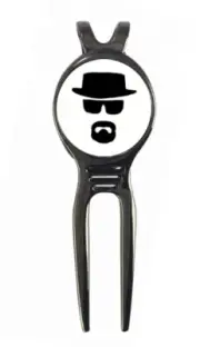 Breaking Bad Heisenberg Golf Ball Marker + Black Gunmetal Divot Tool