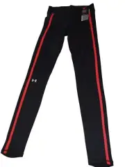 Under Armour ColdGear Compression Womens NWT Leggings Black Orange Fitted Sz S