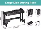 Over The Sink Dish Drying Rack,64-100CM Length and Height Adjustable Dish Dryin