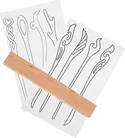 TEHAUX Hairpin Wood Blank Wooden Jewelry Hairpin Making Block DIY Hair Clasp Material Craft Wood Block with Graph Paper