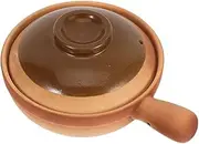 Clay Cooking Pot Traditional Clay Pot for Rice Soup and Stews with Lid for Even Heat Distribution for Home and Travel
