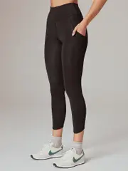Running Bare Runcool Workout Leggings. Black 7/8 Women's Tights