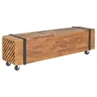 Solid Teak Wood TV Stand 110x30x32.5 cm Entertainment Sideboard Low Board Table