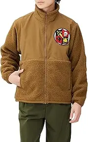 F-STYLE(エフスタイル) F Style F-SD021217 Coyote Sheep Boa Stand Jacket with US Military Coat of Arms Patch, coyote, M
