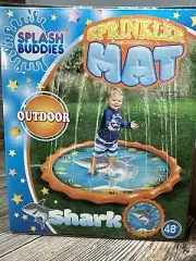 NEW Splash Buddies 48” Sprinkler Pad Outdoor Shark Water for Kids FREE SHIPPING