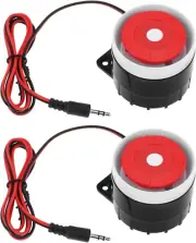 2Pcs DC 12V 120DB Indoor Siren Wired Mini Siren Horn Siren with 3.5Mm Jack Conne