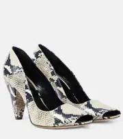 [Khaite] Khaite Cedar snake-effect leather pumps AU 9 grey
