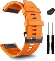 [FULNES] 26mm Watch Band，For Garmin Fenix 7X Pro Epix Pro 51mm Fenix 6X Watch Strap Fenix 5X Plus Silicone Wristband Fenix 6X Pro Descent Mk2i MK3i 51mm Smartwatch WristBand