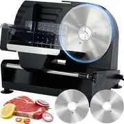 YOPOWER Meat Slicer 7.5" Precision Electric Multi-Function Food Slicers Machine(200W) with Two Removable Stainless Steel Blades