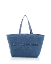 Alexander Wang Punch Logo Embossed Denim Tote