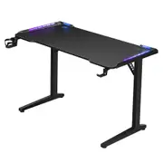 Furb Gaming Desk Computer Desk Office Desk Home Desk with RGB LED Light, Headphone & Cup Holder