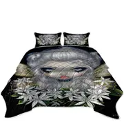 White Flowers Starry Wild Jasmine Fairy Coverlet