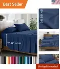 Ultra-Soft 4-Piece California King Bed Sheets with 22" Deep Pockets - Dark Blue